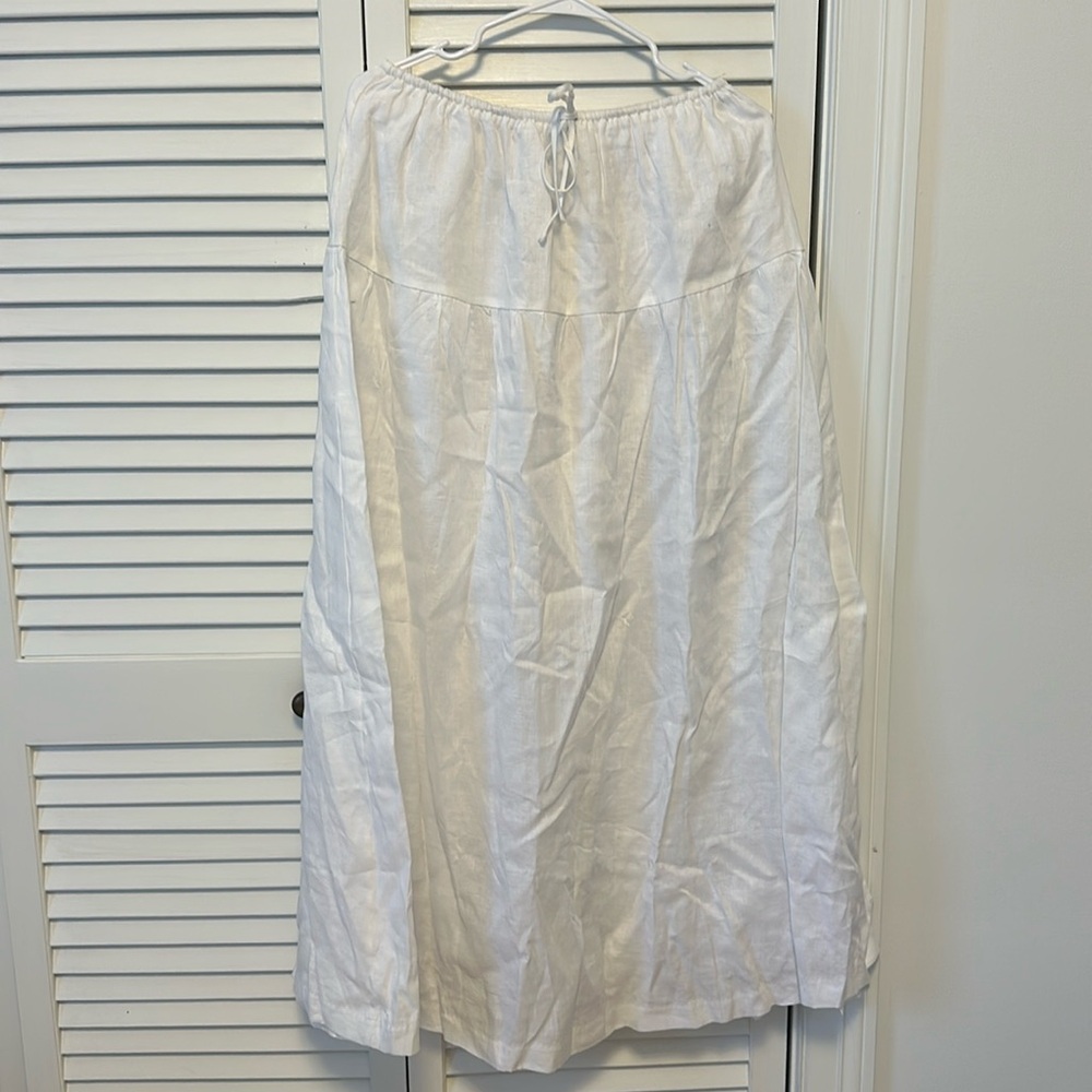 DISSH White Linen Midi Skirt - NWT US 8 / AU 12